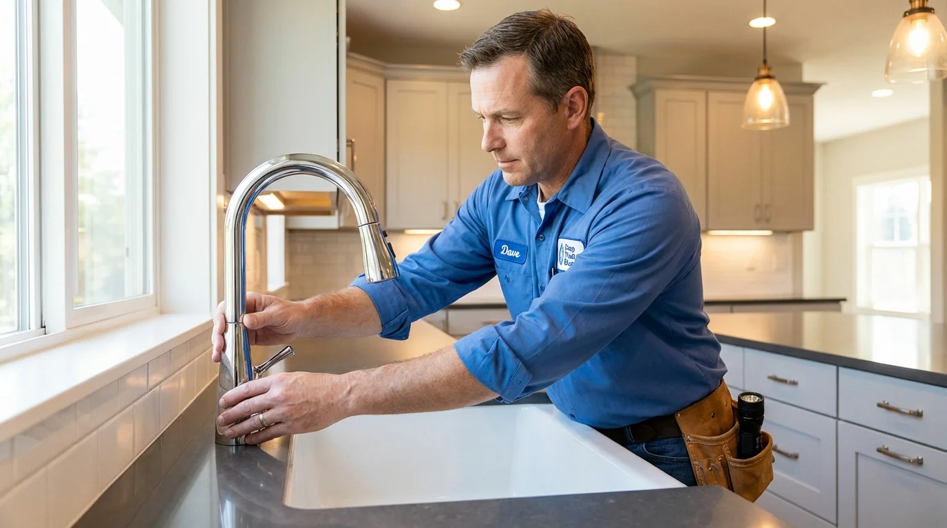 Kitchen faucet installation by Johns Plumbing LLC in Wheaton