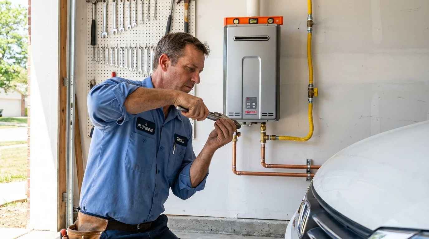 Tankless water heater installation by a Johns Plumbing LLC plumber in Wheaton